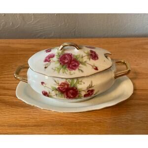 Royal Crown china sauce bowl with lid